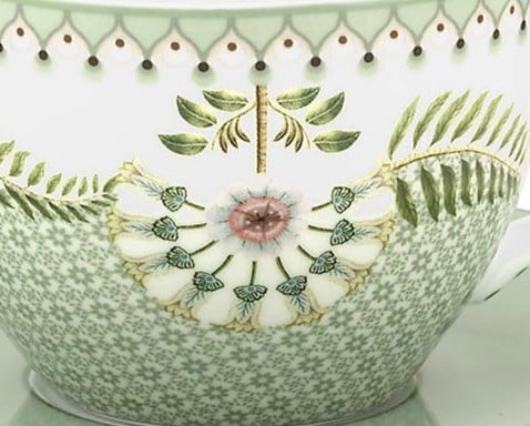 Pip Studio Lily & Lotus Light Green set van twee kop en schotel - 280ml