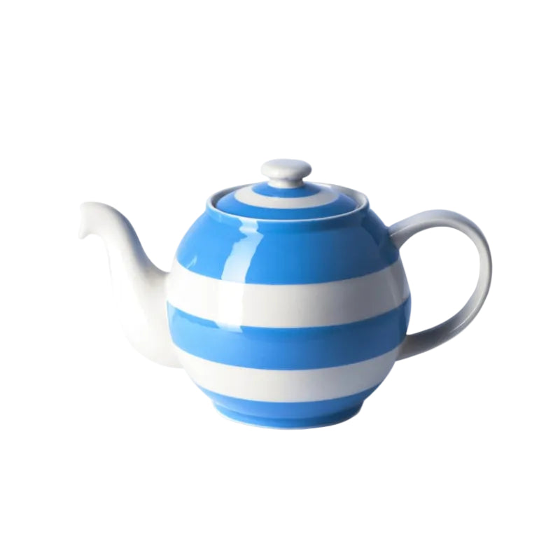 Theepot 1.4 liter blauw wit gestreept. Vaatwasserbestendig. Cornishware Cornishblue Betty Large