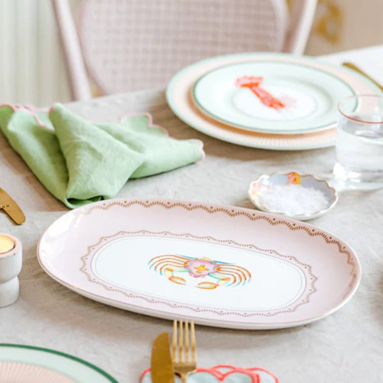 Yvonne Ellen London Ovale Porseleinen Schaal Krab - 34 x 24 cm