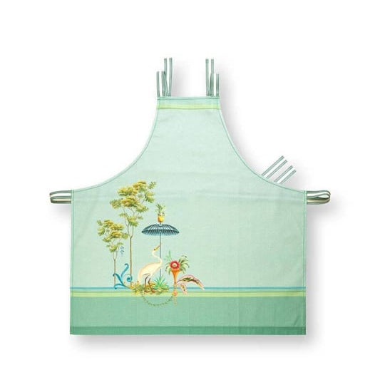 schort groen met tropische illustratie van een heron. Pip Studio Jolie