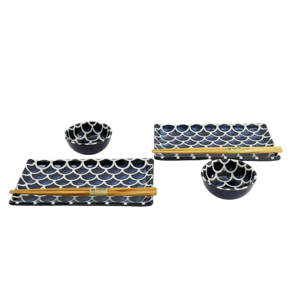 Tokyo Design Studio Mermaid Cobalt Blue Sushi Cadeauset