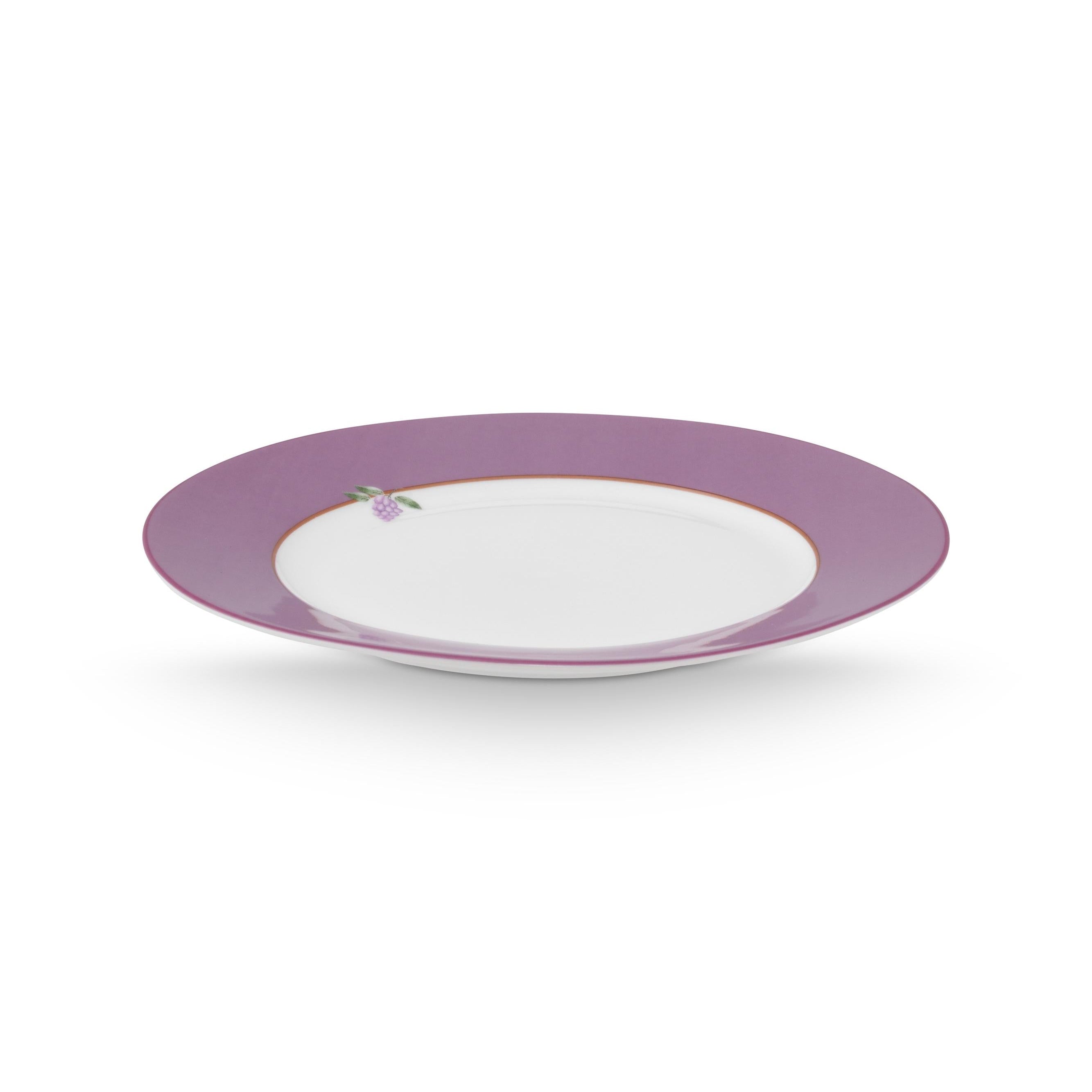 Pip Studio Lily & Lotus dinerborden lila – Ø 26,5 cm – set van 4