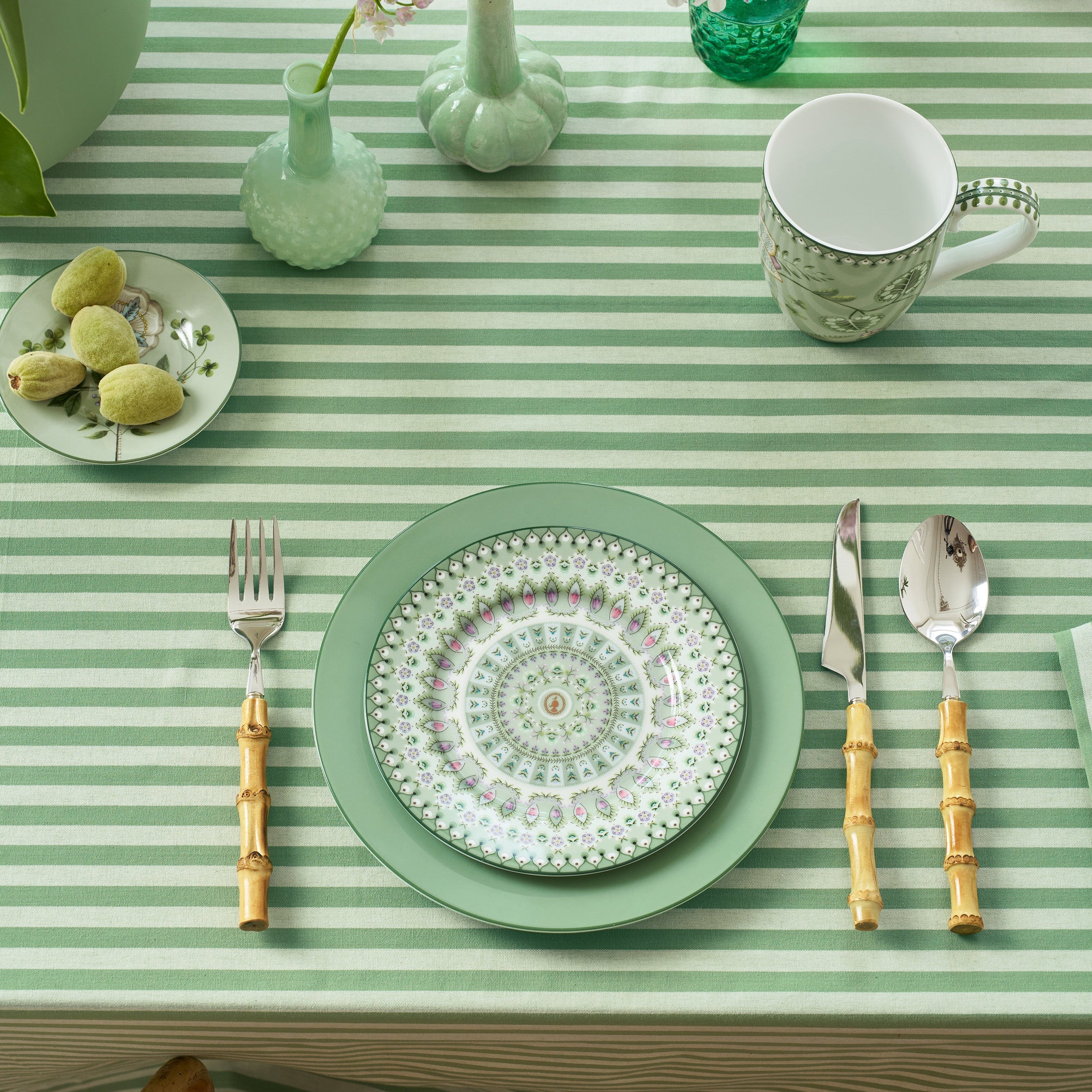 Pip Studio Lily & Lotus Gebaksborden Groen 16 cm Set van 4
