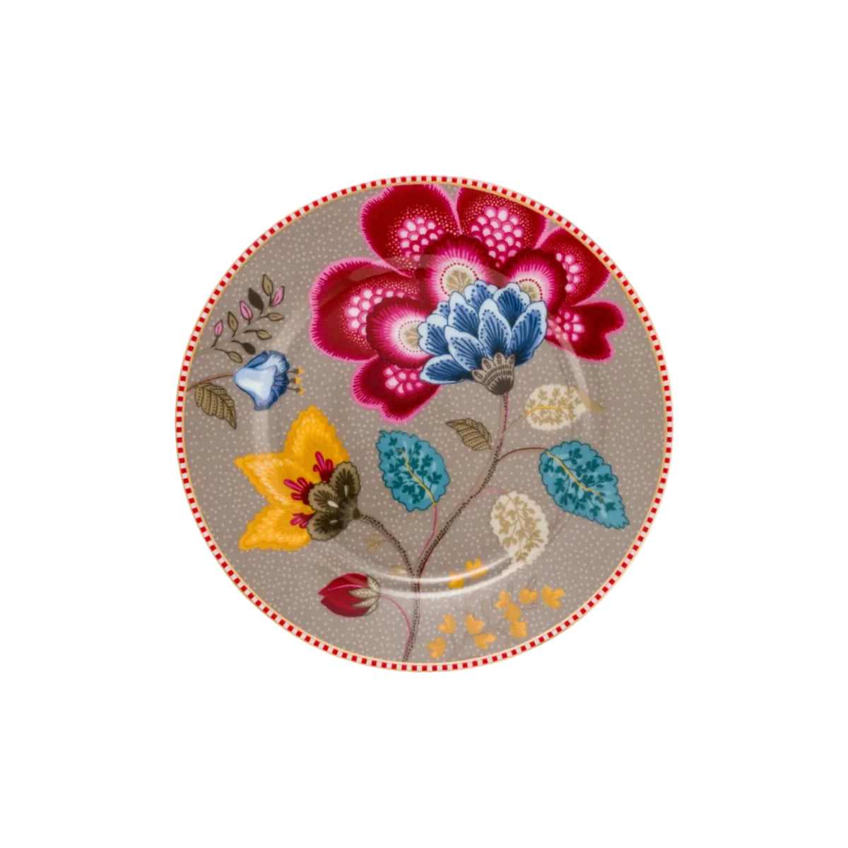 Gebaksbord Beige met bloemen van Pip Studio servies collectie 2026 Blooming Tales Fantasy khaki