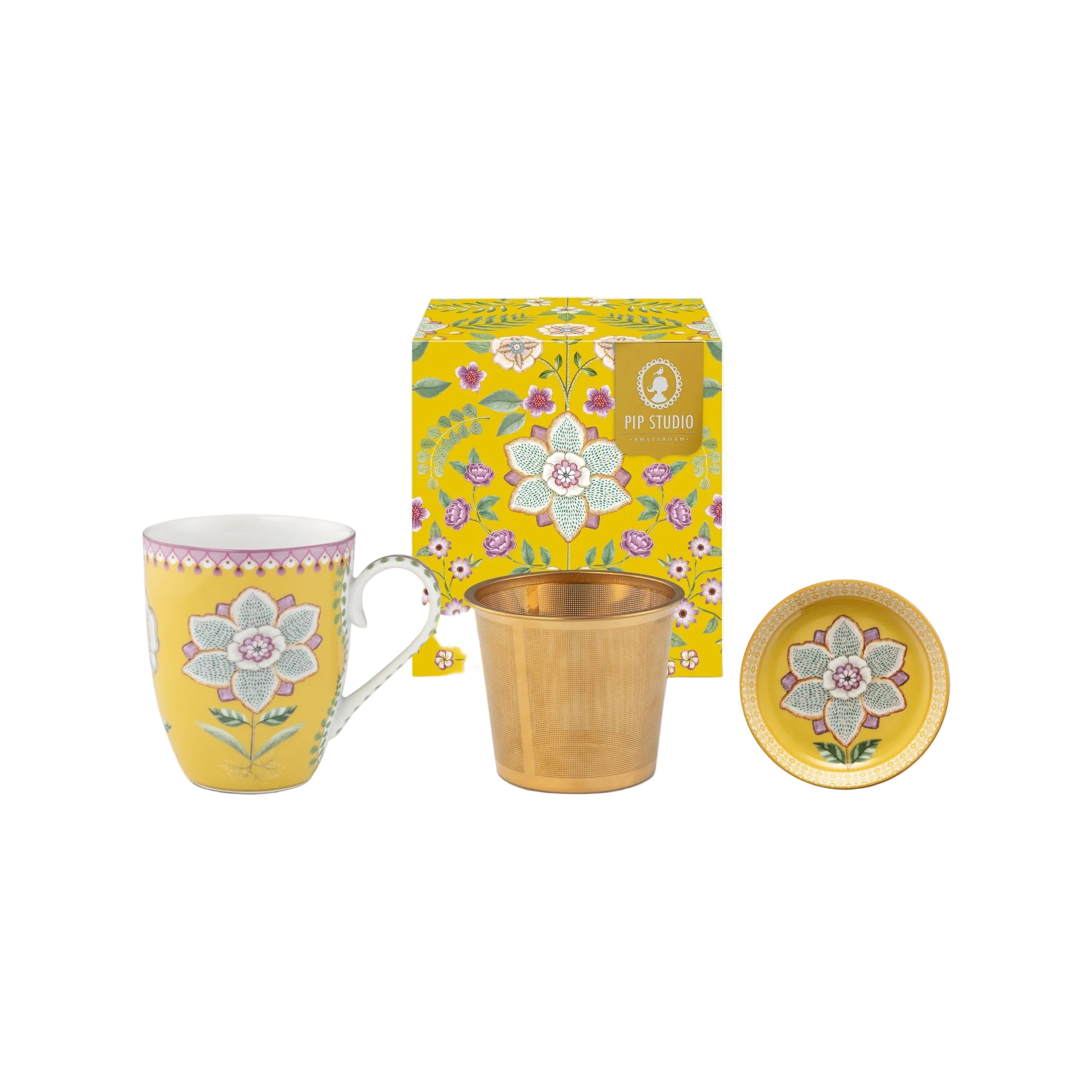 Tea for one set Pip Studio Lily en Lotus Yellow