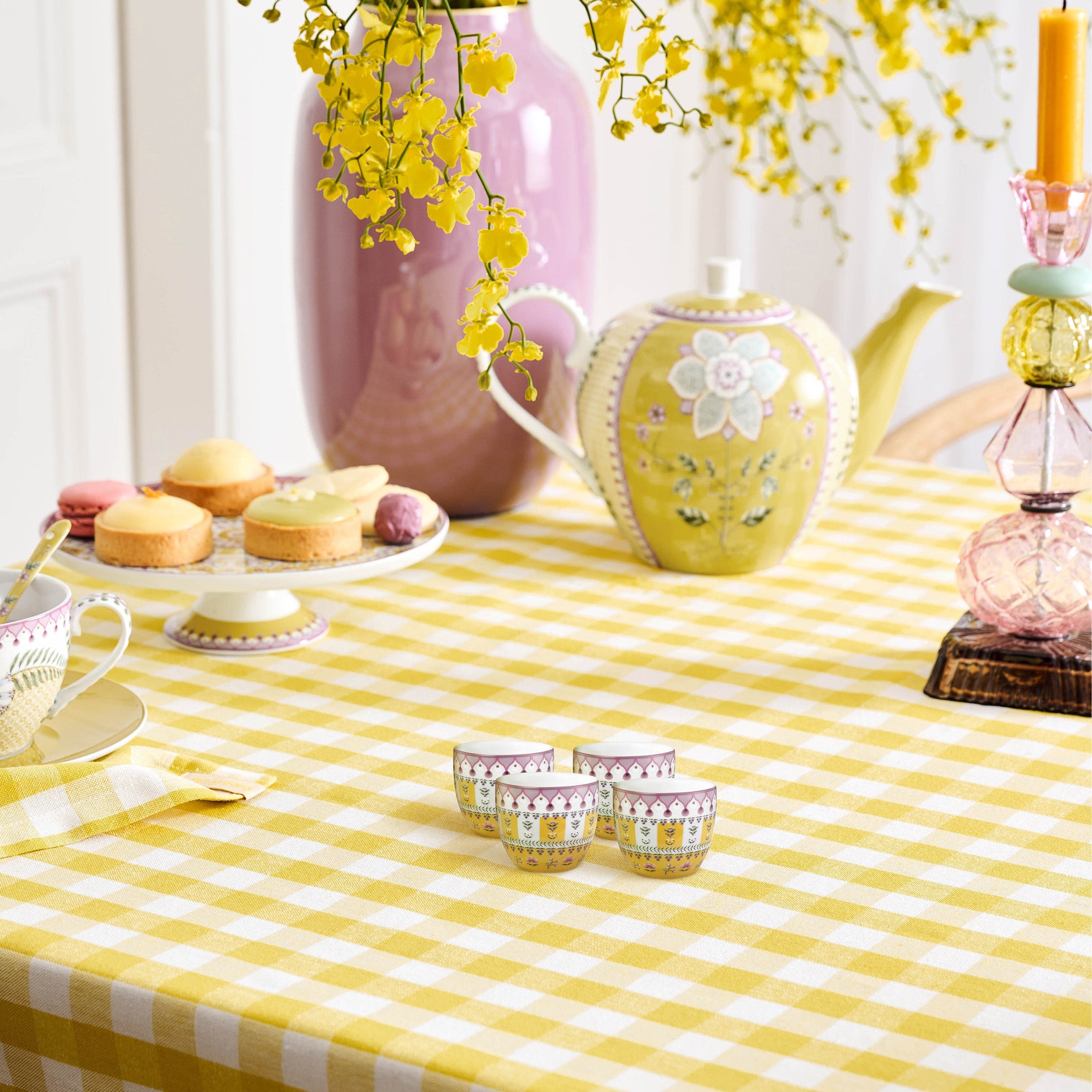 Pip Studio Lily & Lotus Yellow Eierdoppen Set van 4