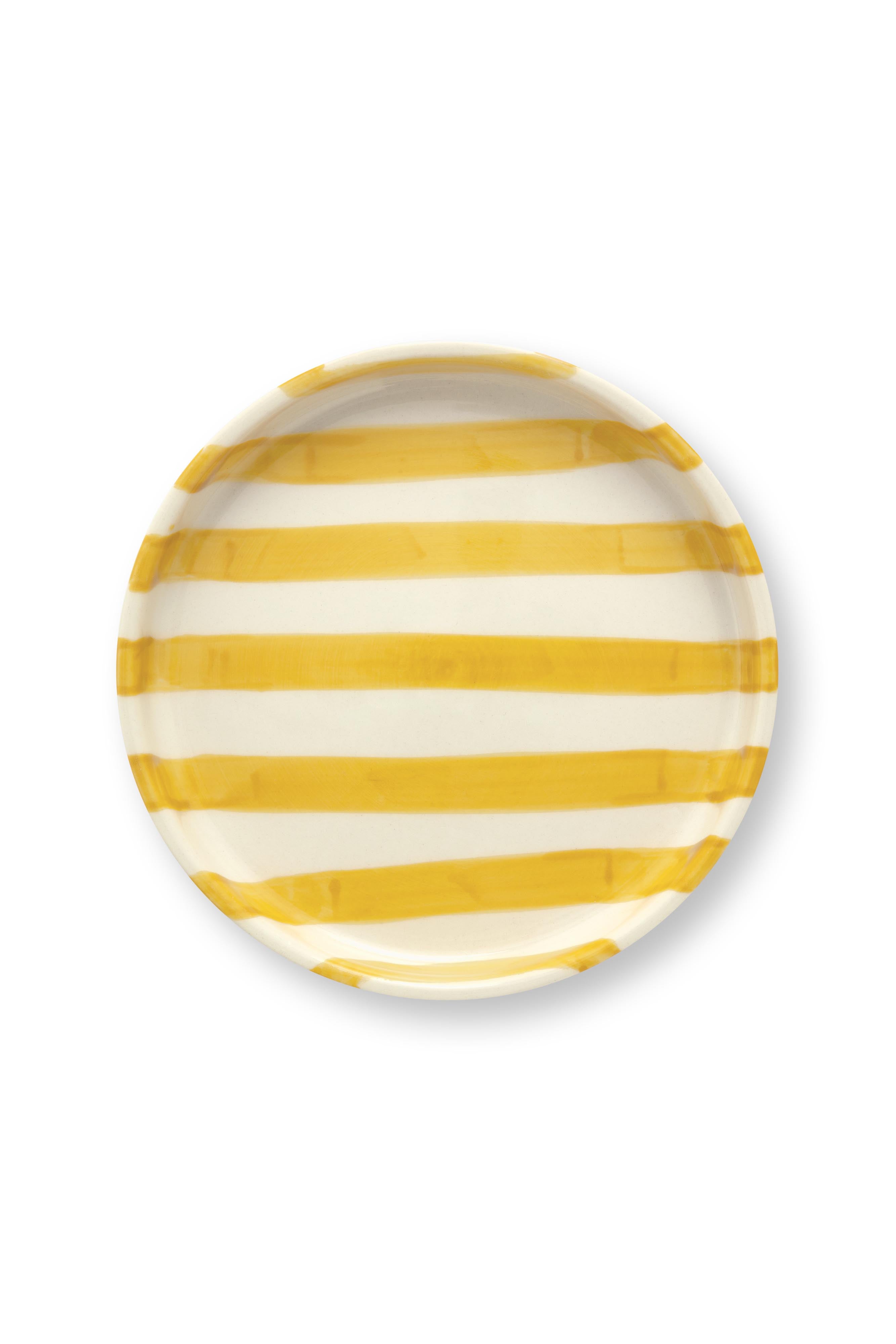 VT Wonen Stripes Gebaksbord 13 cm Geel