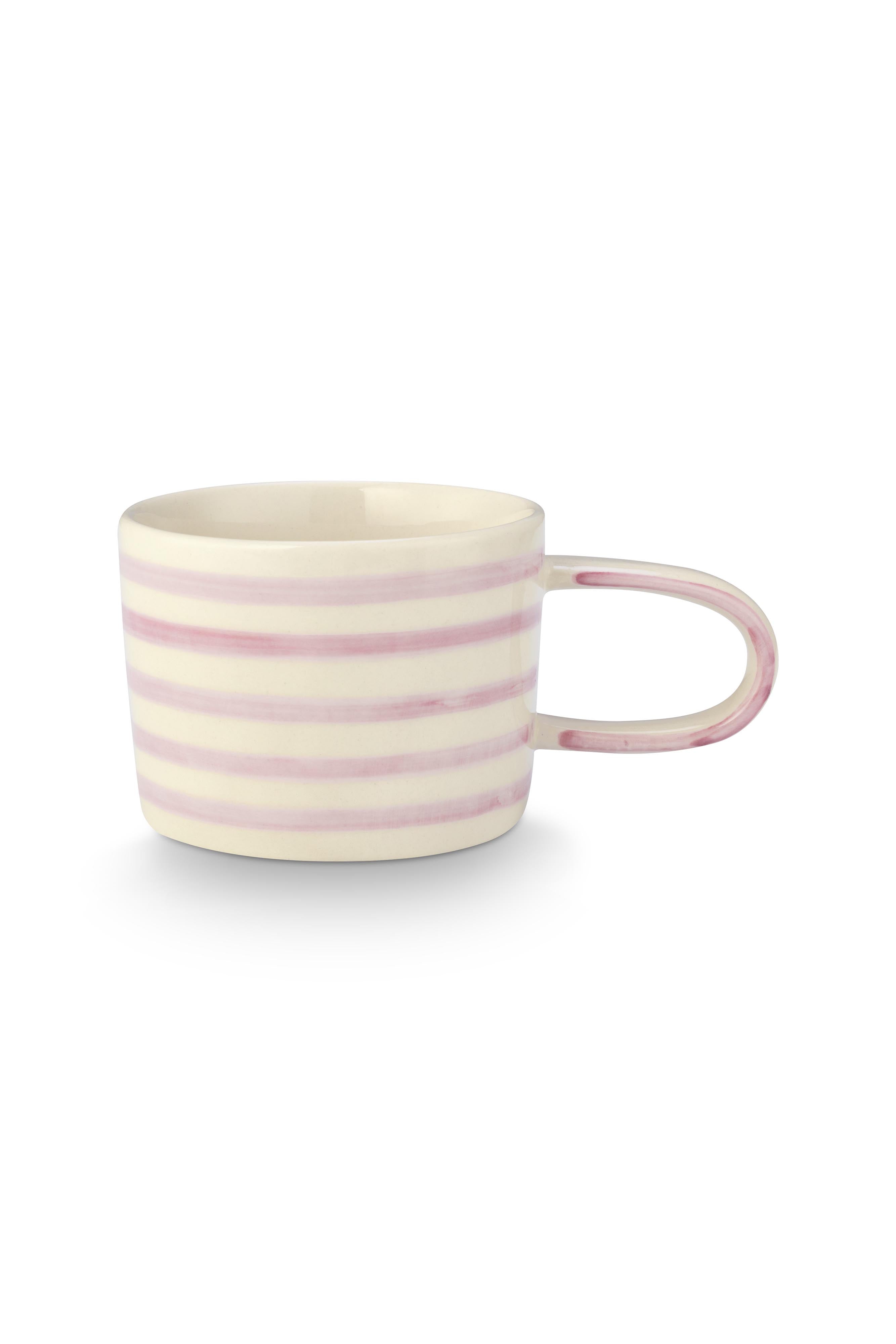 VT Wonen Stripes Mok Lila 350 ml – Keramiek Handbeschilderd