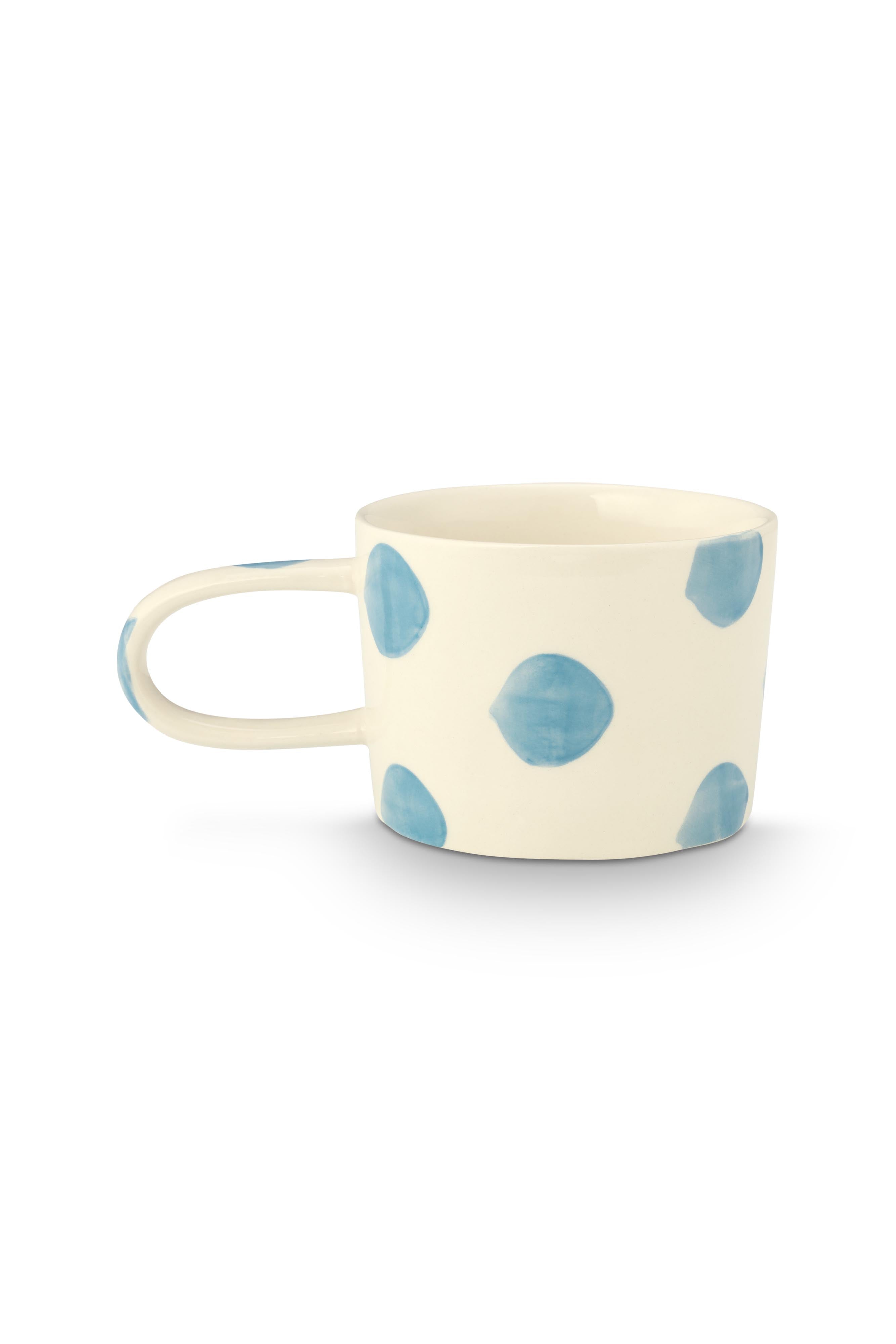 VT Wonen Dots Mok Blauw 350 ml – Keramiek Handbeschilderd