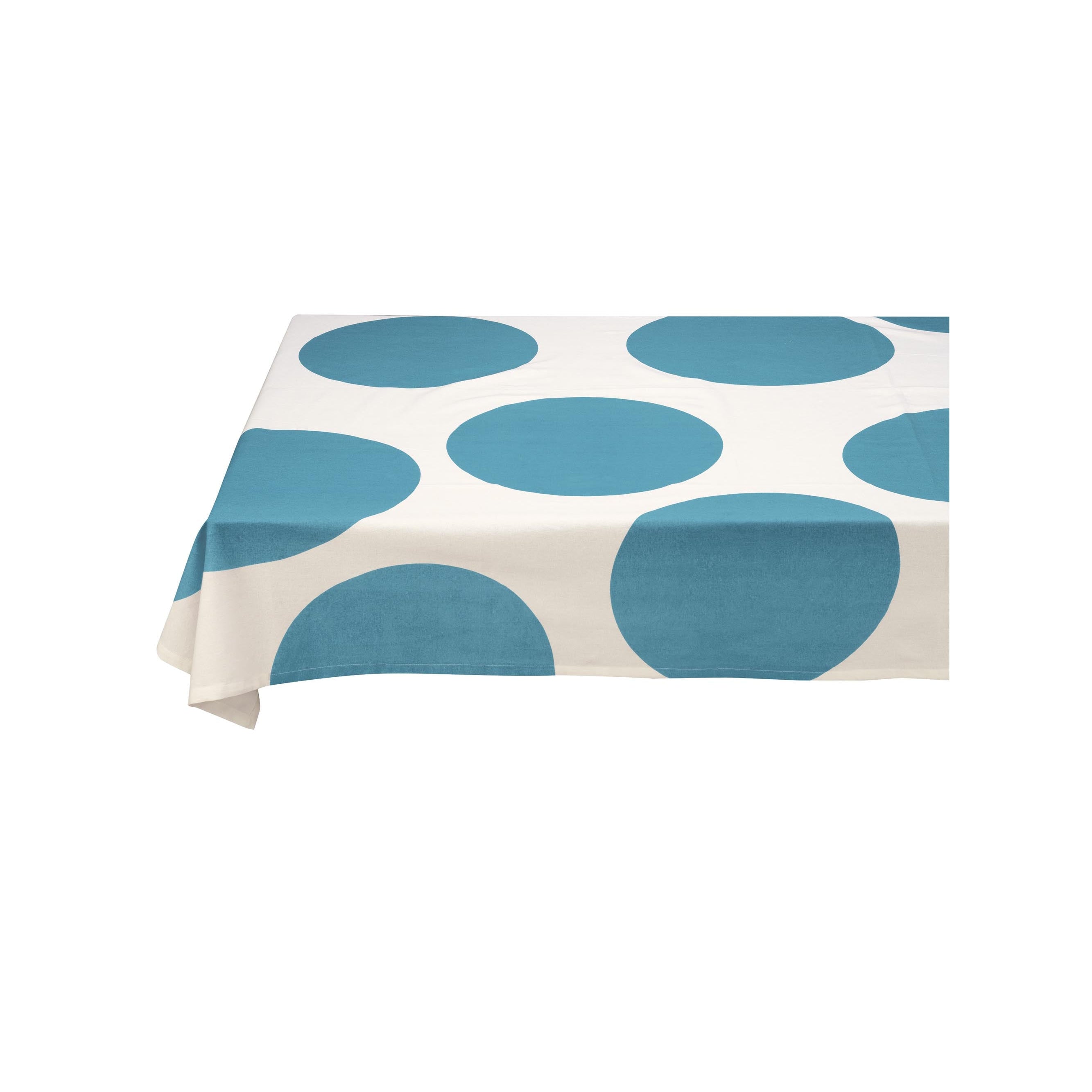 VT Wonen tafelkleed Dots in blauw met stippenpatroon, gemaakt van 100% katoen.