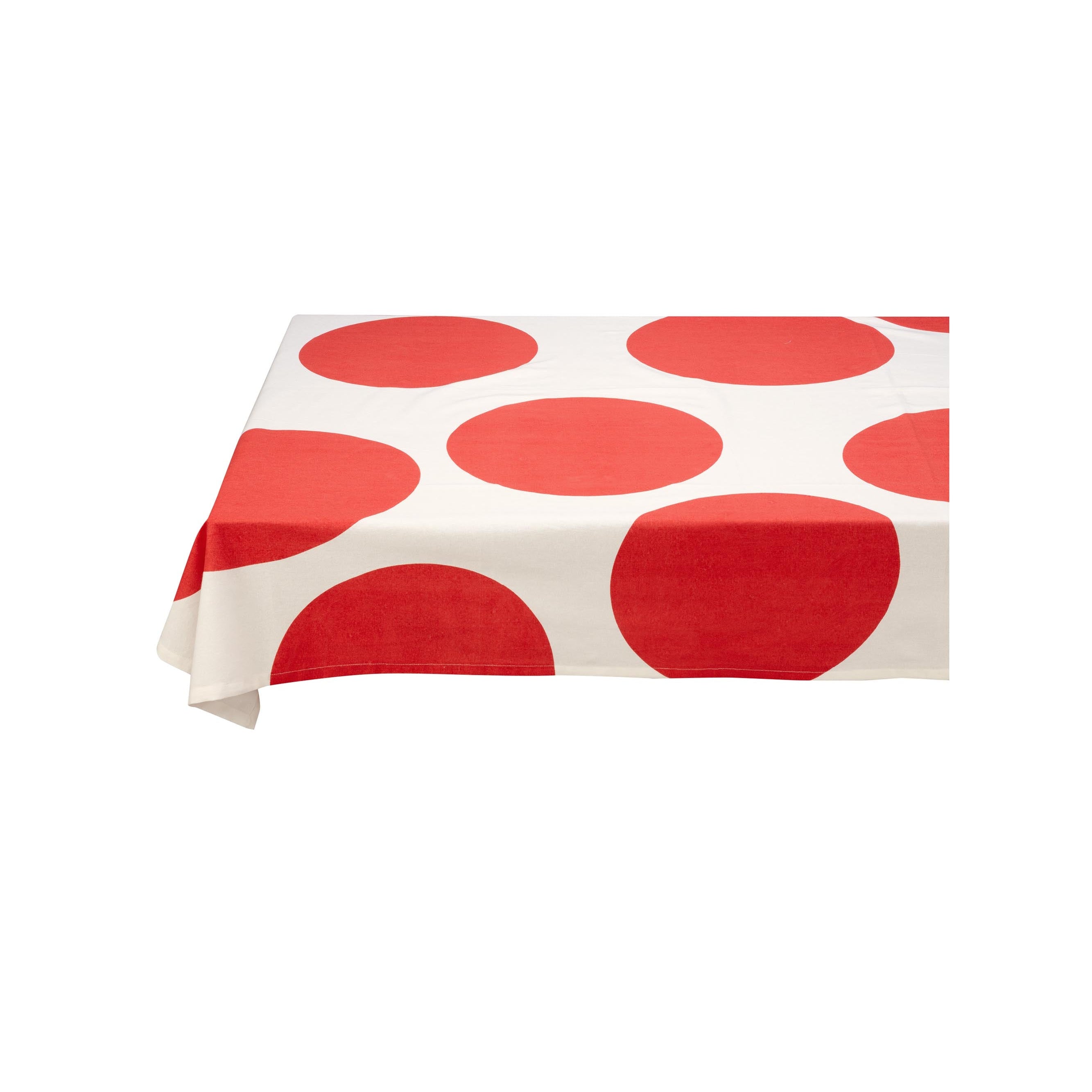 VT Wonen tafelkleed Dots in rood met stippenpatroon, gemaakt van 100% katoen.