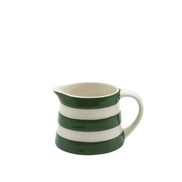Klein melkkannetje met een inhoud van 140ml, perfect voor koffiemelk, melk of een saus bij de maaltijd. Cornishware Adder Green dreadnought jug 5 oz