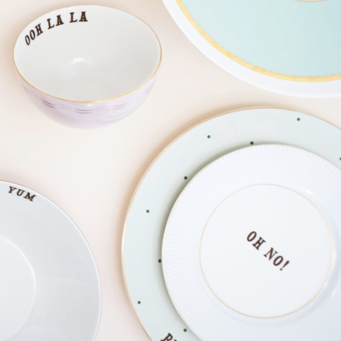 Yvonne Ellen Ontbijtborden Slogan set van 4 - Ø20cm