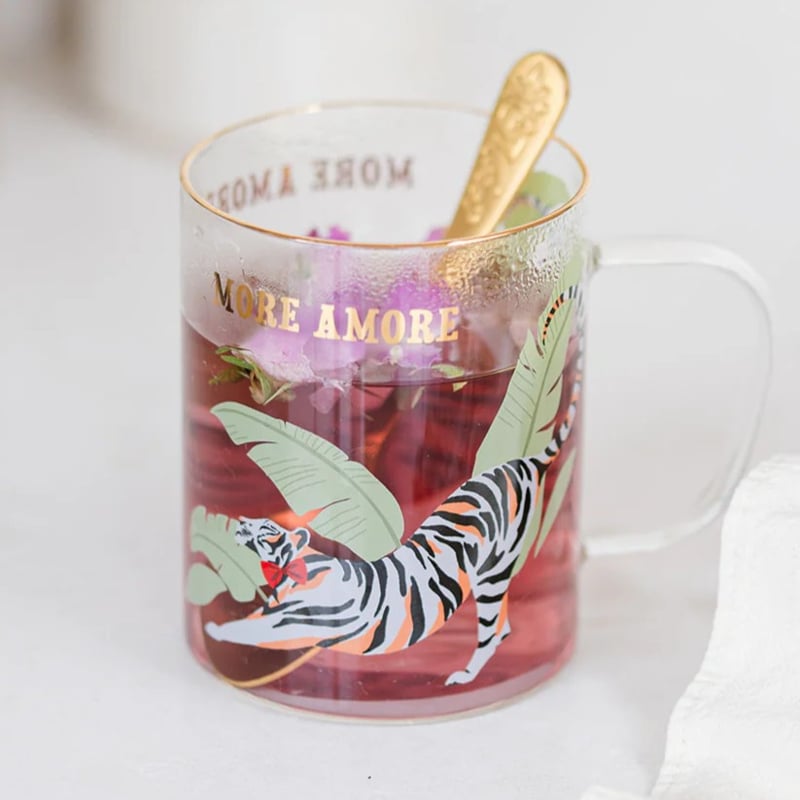 Yvonne Ellen London Glass Mug Tiger - 400ml