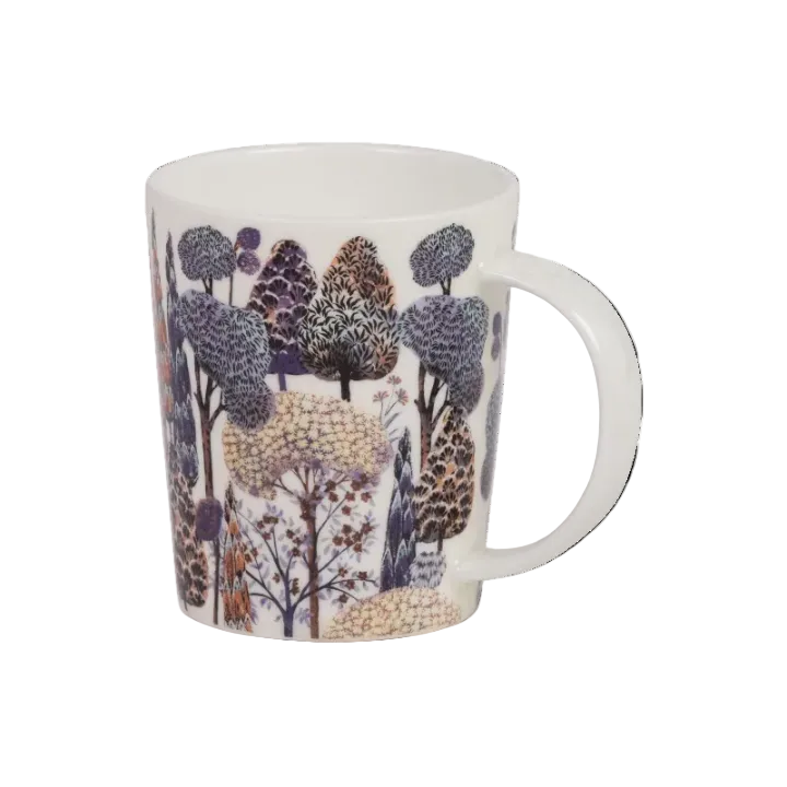 Eigenart Cupti Patagonia 300ml - Lichtgewicht porseleinen mok - wit en paars kleurige bomen en takken