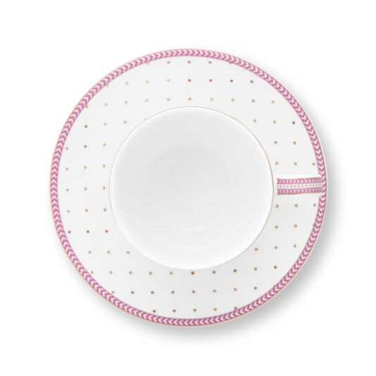 Pip Studio Jolie Pink Espresso Kop & Schotel Set van 2 - 120 ml