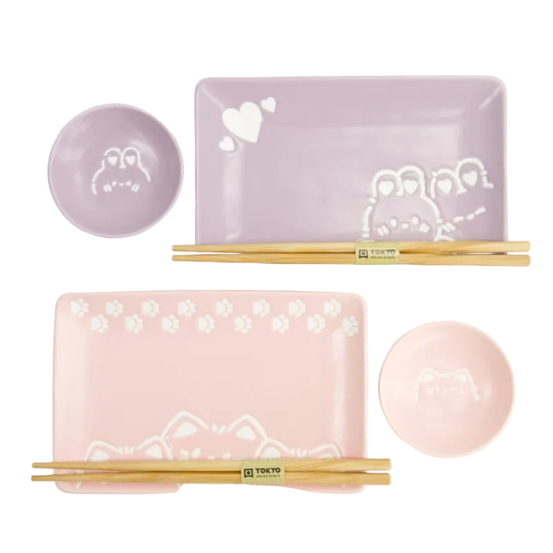 Tokyo Design Kawaii Sushiset Konijn en Kat - 2 personen