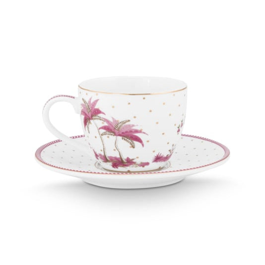 Pip Studio Jolie Pink Espresso Kop & Schotel Set van 2 - 120 ml
