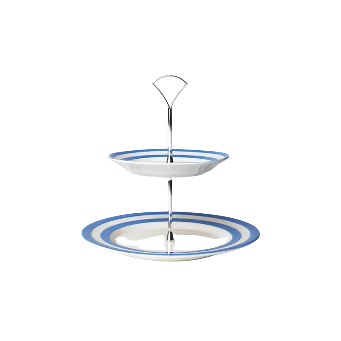 Cornishware Cornishblue Cakestand 2 tier - 2 laags etagere blauw wit gestreept - Engels servies