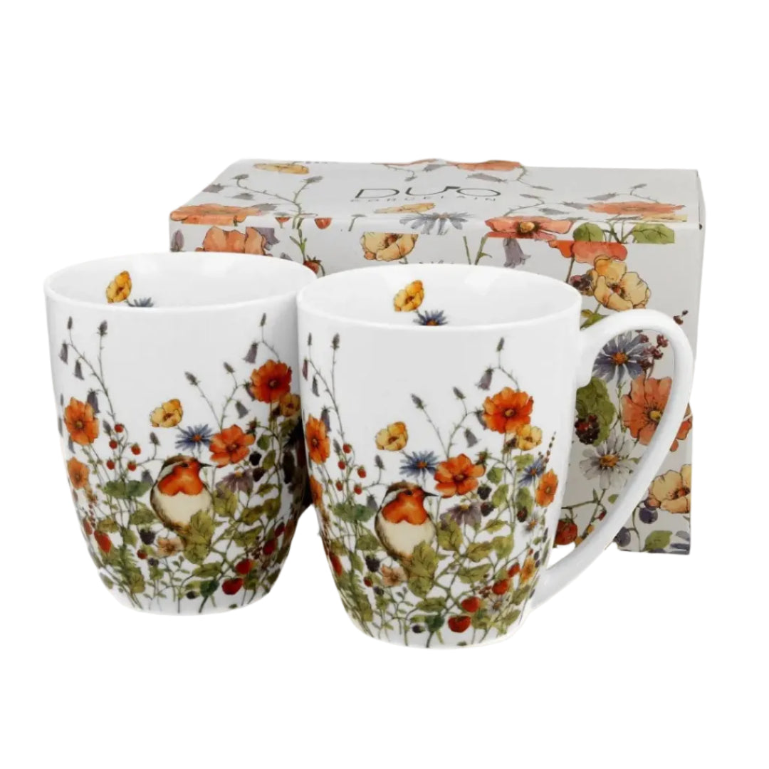 Set van 2 mokken in cadeaudoos van Duo Gifts Wildflowers