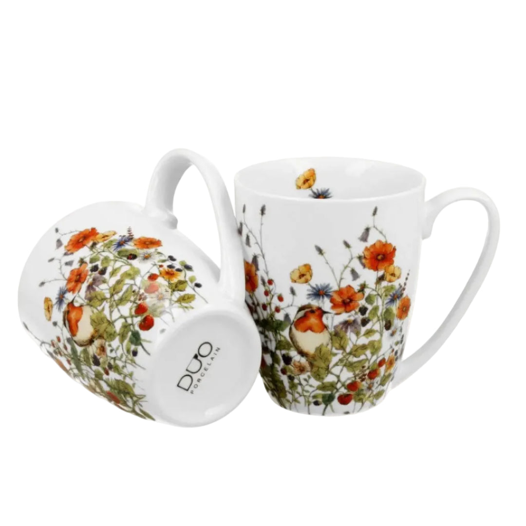 Set van 2 mokken in cadeaudoos van Duo Gifts Wildflowers