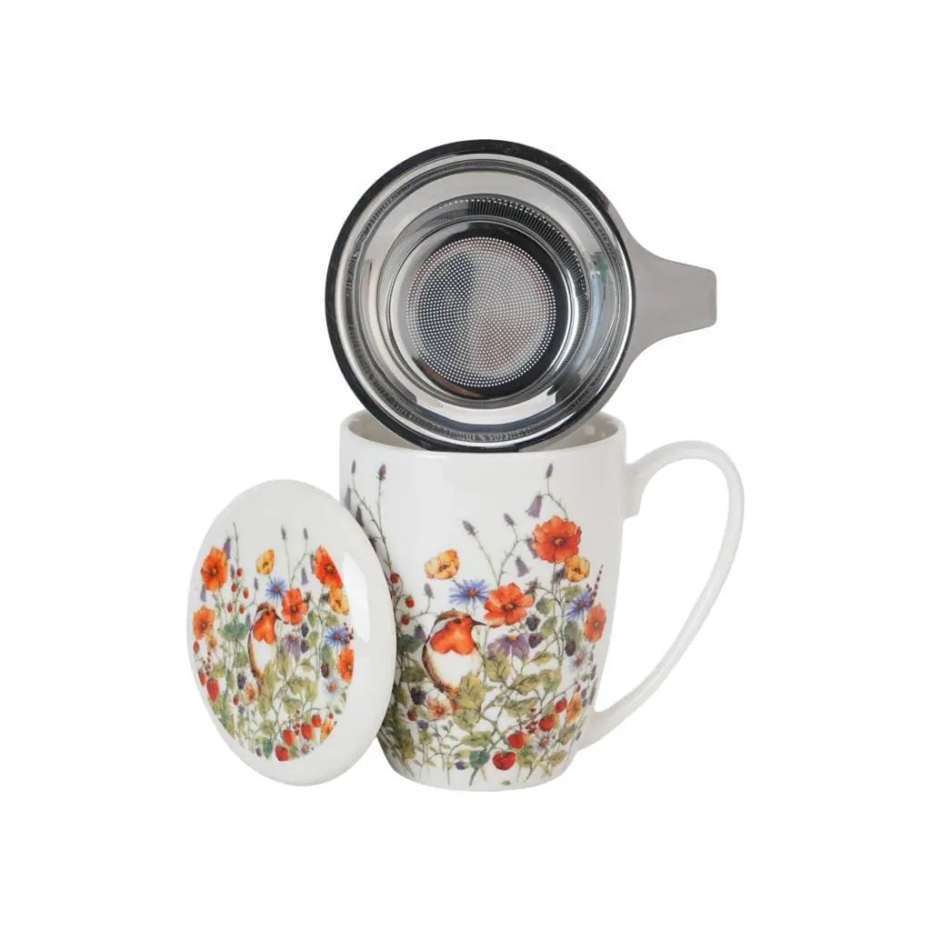 Duo Gifts Wild Flowers Theeset met Roodborstje