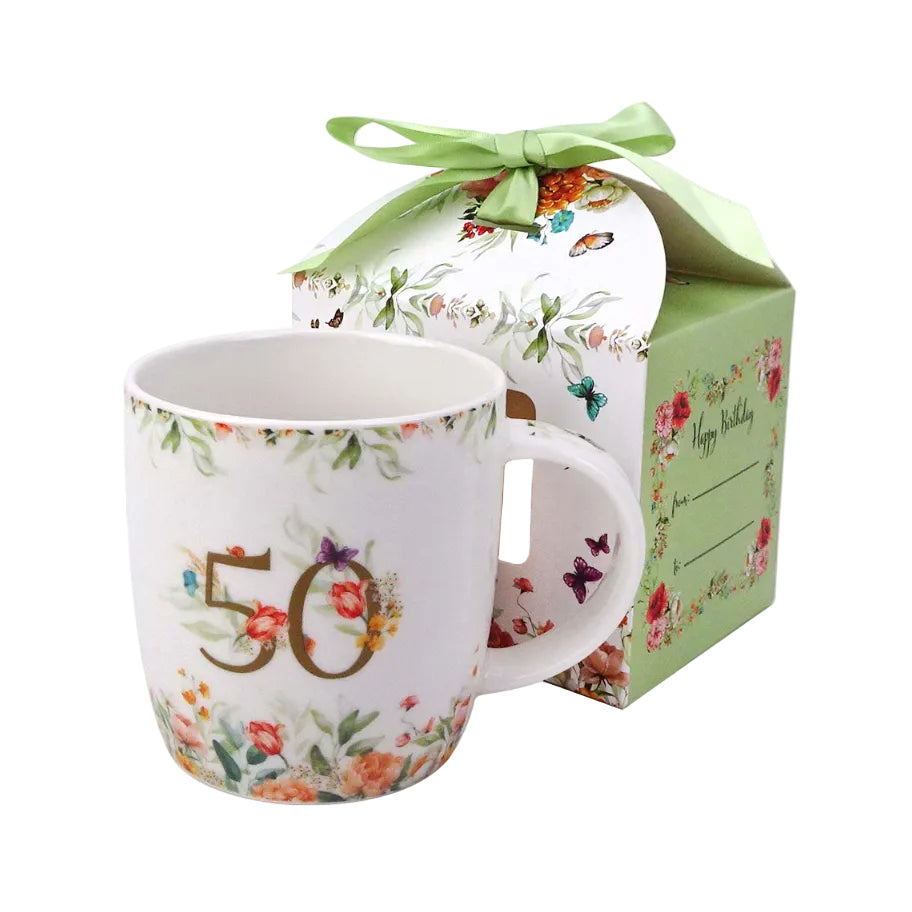 Mok porselein 50 jaar verjaardag Duo Gifts