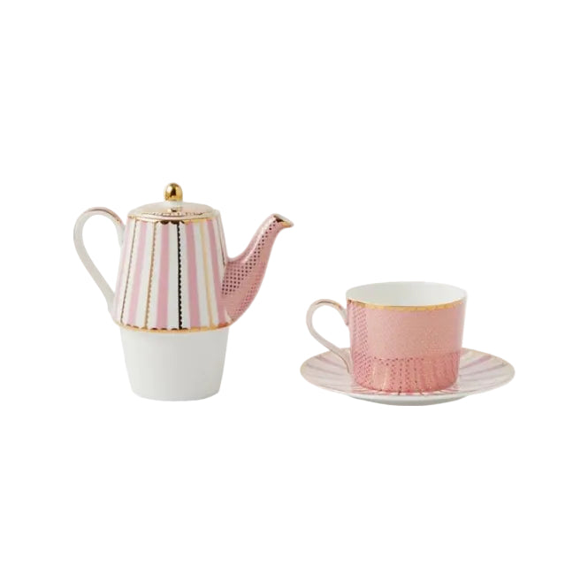 Tea for one set Pink Maxwell and Williams Regency