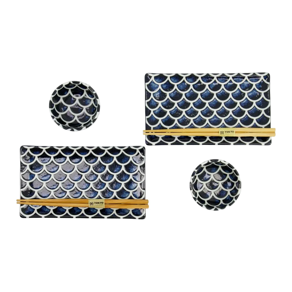 Sushi set voor 2 personen, Donkerblauw met zeemeermin