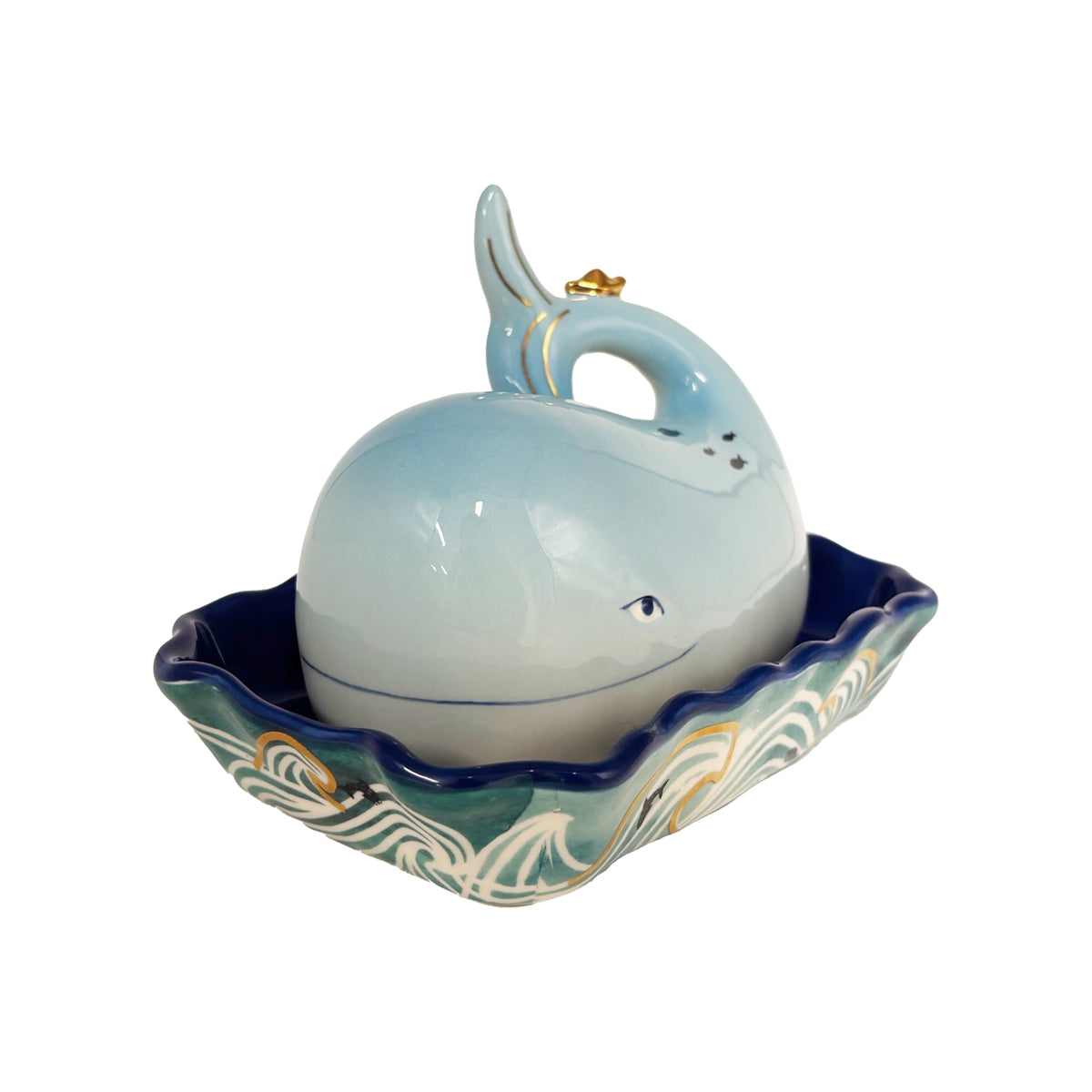 voorkant botervloot Walvis met glimlach