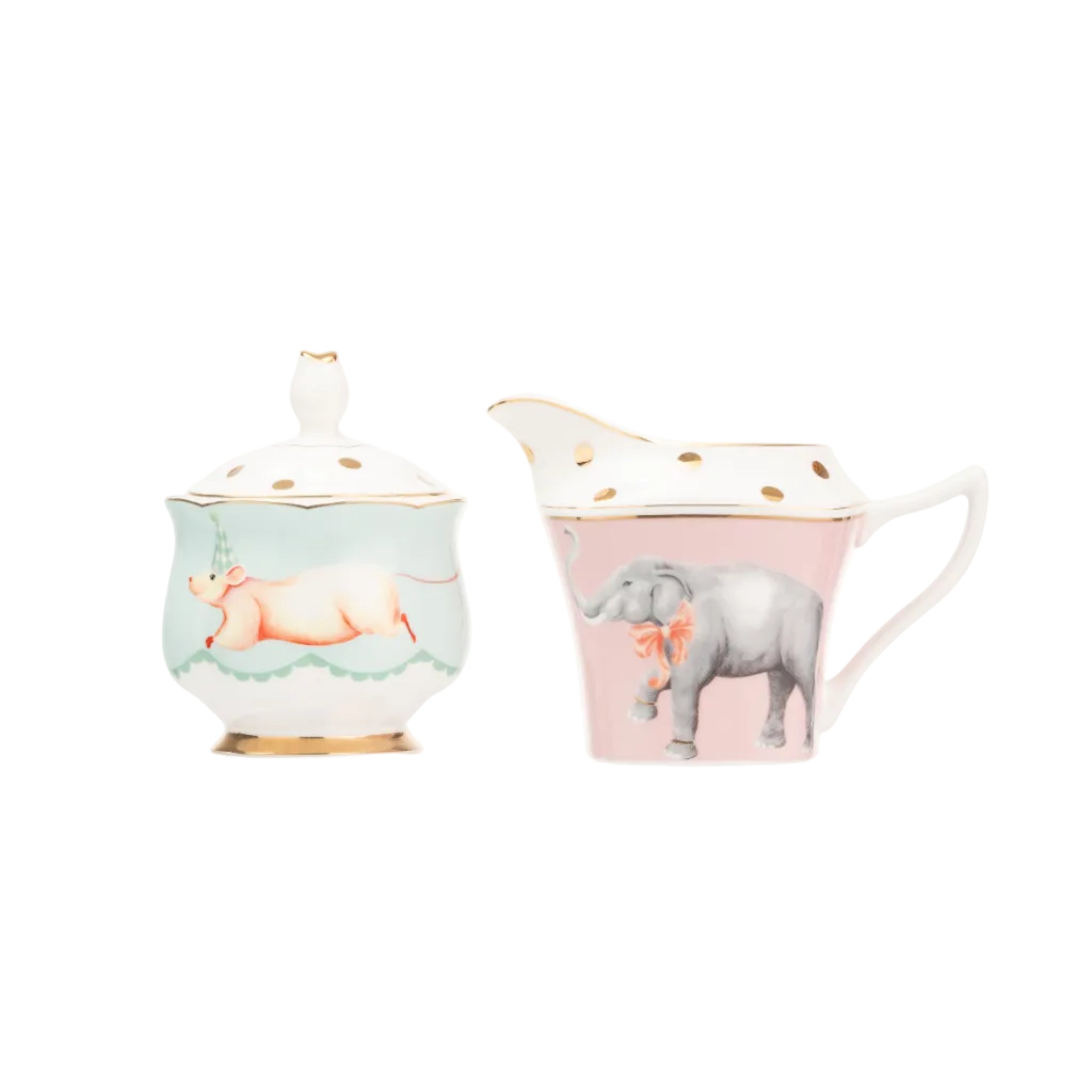 Suikerpot en melkkannetje van Yvonne Ellen London in cadeaudoos verpakt.