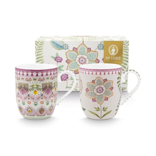 Pip Studio Lily & Lotus Purple Mugs set of 2 - 145ml
