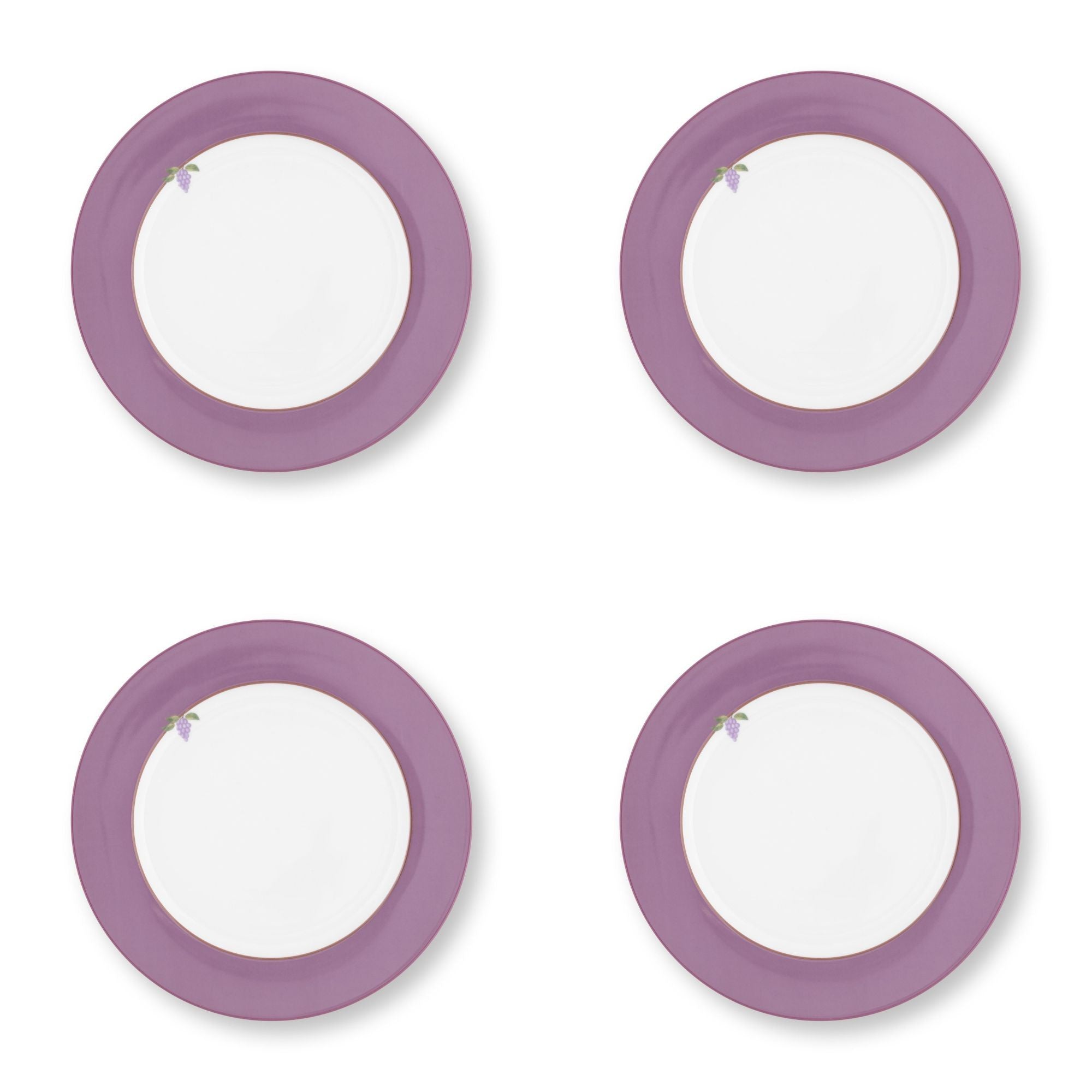 Dinerborden set 4 personen paars lily en lotus pip studio servies
