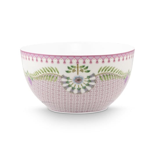 Pip studio Lily en Lotus lilac kom diameter 15cm, porselein, vaatwasserbestendig, lila met lotusbloem wit