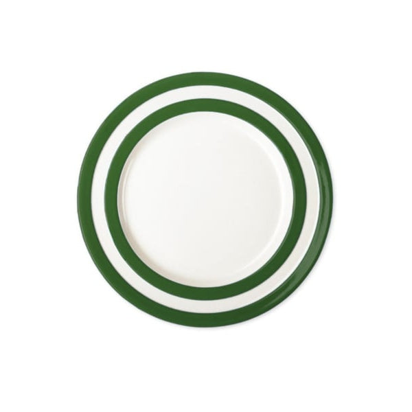 Cornishware Adder Green Dinerbord 28cm - donkergroene strepen met wit - vaatwasserbestendig