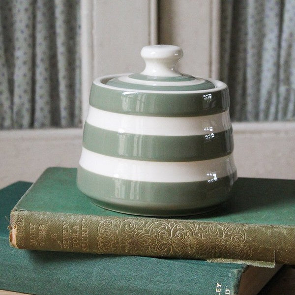Zuckerdose aus Cornishware in Weidengrün