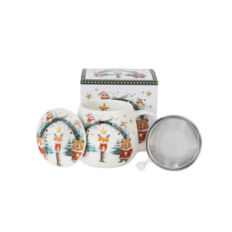 Duo Gifts Theeset kerst met Vos, hert en rendier.