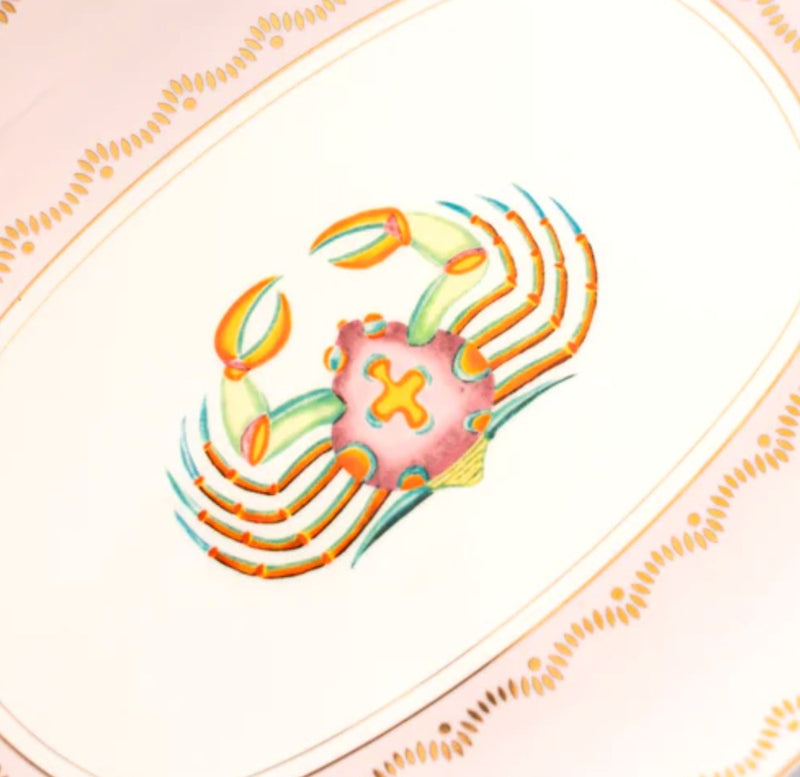 Yvonne Ellen London Ovale Porseleinen Schaal Krab - 34 x 24 cm