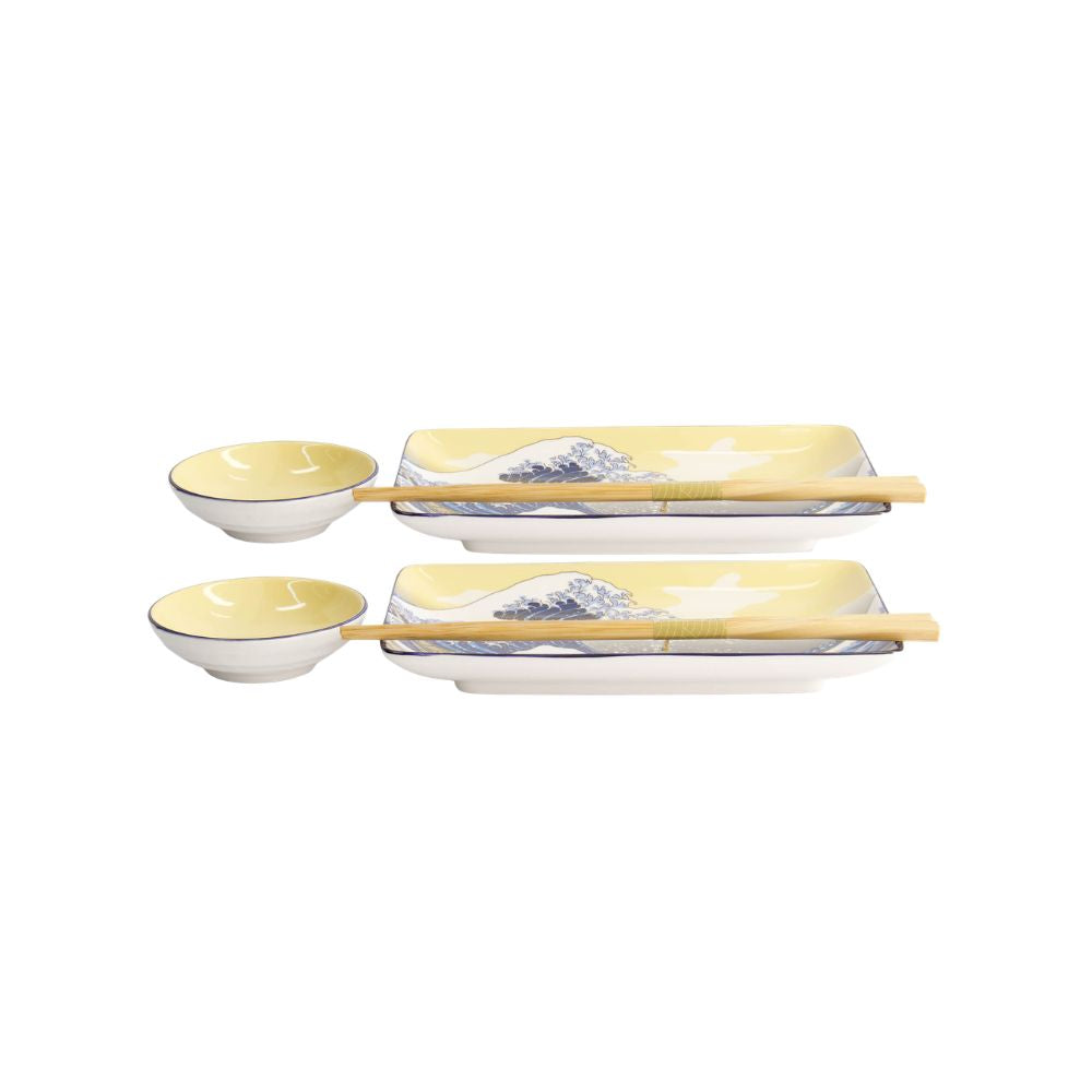 Tokyo Design Studio Hokusai Sushiset voor 2 Personen big wave zijkant