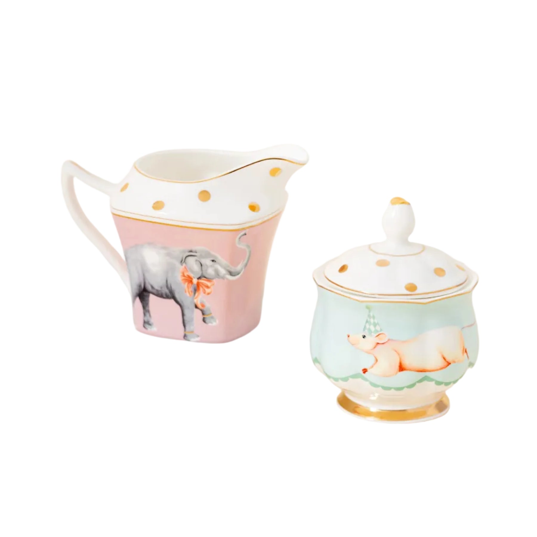 Yvonne Ellen London Sugar Bowl and Milk Jug Set Porcelain