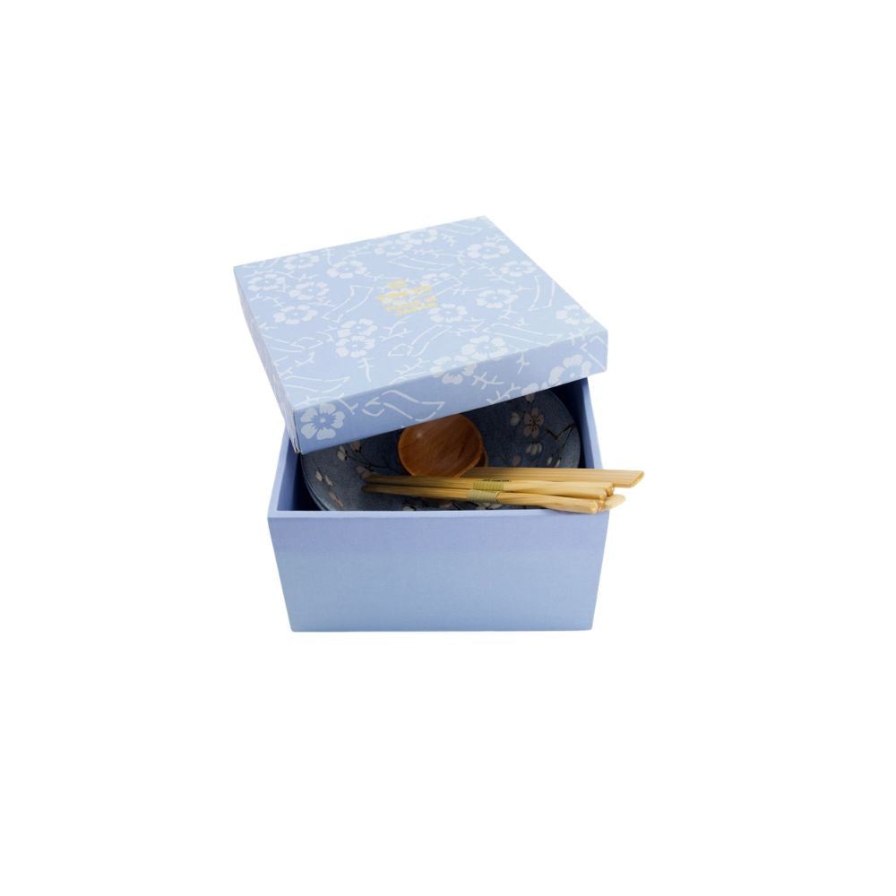 Tokyo Design Fujisakura Ramen Kom Grijs blauw Set/2 – 1000 ml in cadeaudoos