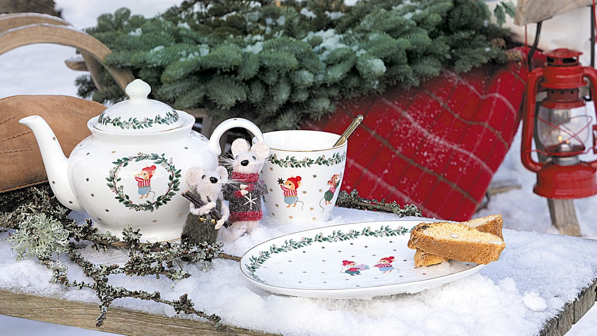 Greengate Jpanni white - kerstservies Greengate met muisjes