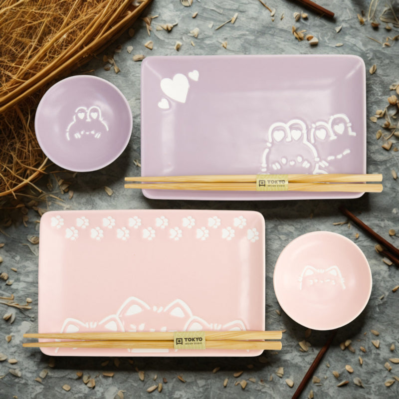 Tokyo Design Kawaii Sushiset Konijn en Kat - 2 personen