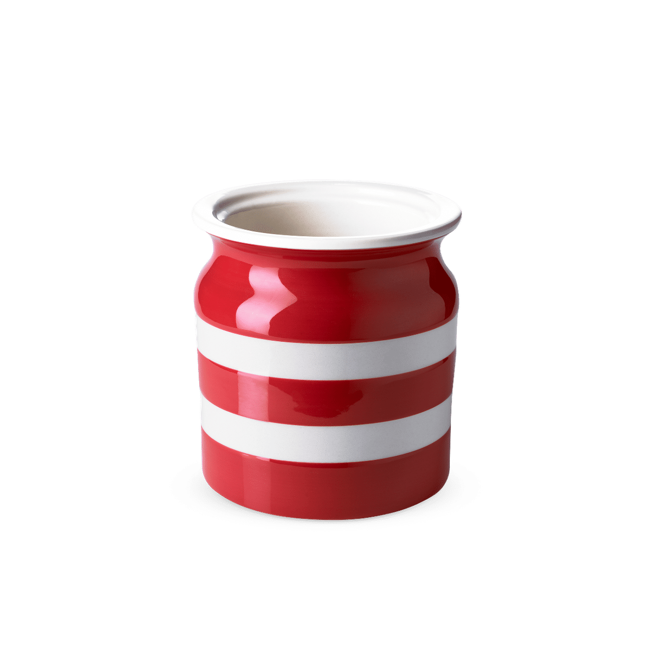 Cornishware Red Utensil Jar - pollepelpot rood wit gestreept - aardewerk - vaatwasserbestendig