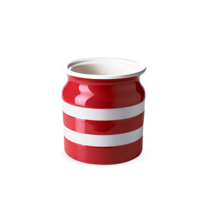 Cornishware Red Utensil Jar - pollepelpot rood wit gestreept - aardewerk - vaatwasserbestendig