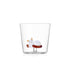 Tumbler met liggende witte kat met amberkleurige staart. handgeblazen glas. Italiaans design. Inhoud 350ml. In cadeaudoos verpakt. 