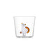 Waterglas met witte kat met amberkleurige staart van Ichendorf Milano . Handgeblazen Italiaans design. In cadeaudoos verpakt