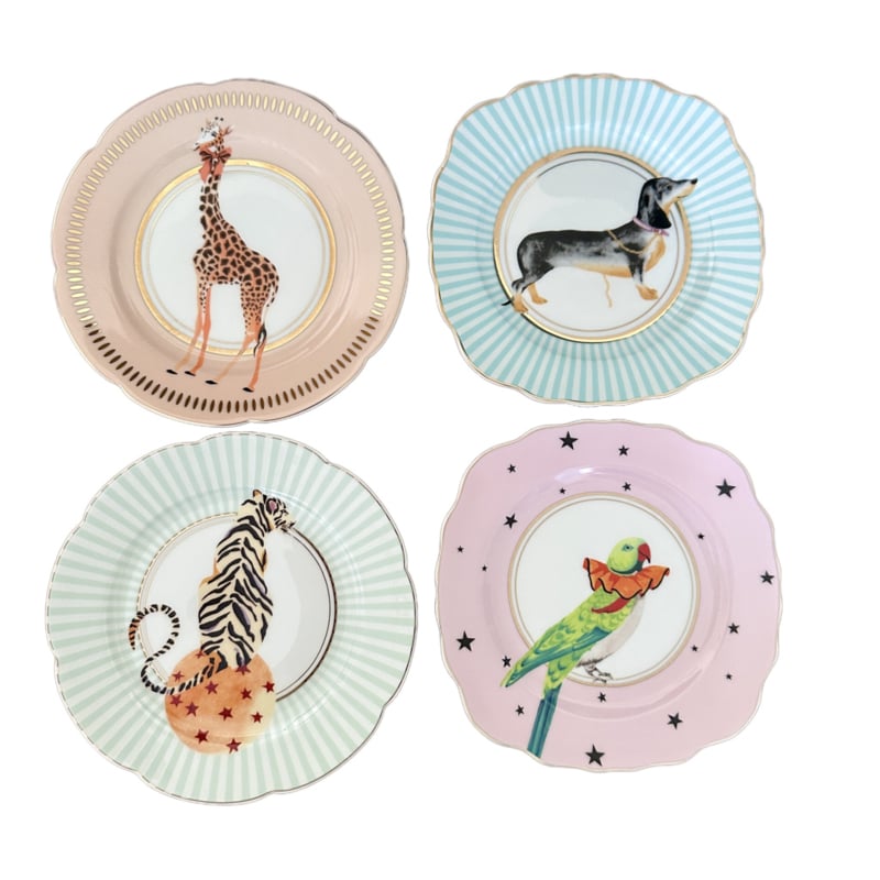 Yvonne Ellen Gebäckteller Tiermotiv Set/4 - ⌀16cm