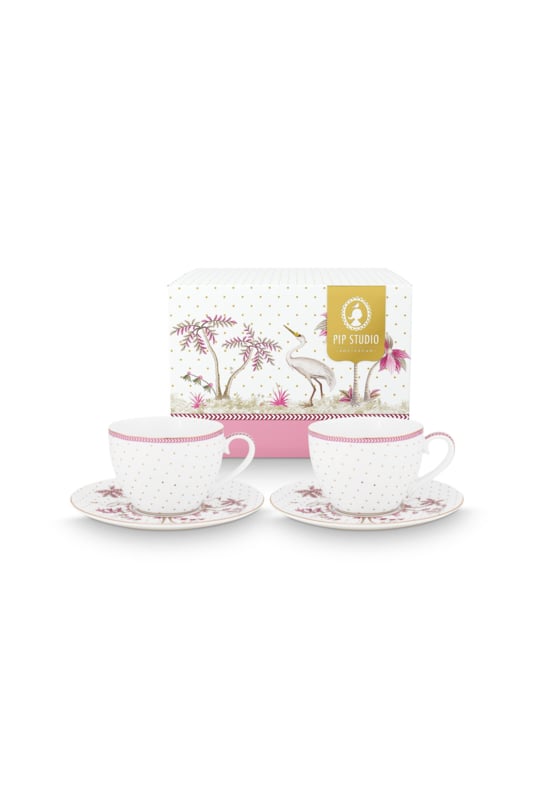 Pip Studio Jolie Dots Gold Cup &amp;amp; Saucer Set of 2 - 280ml