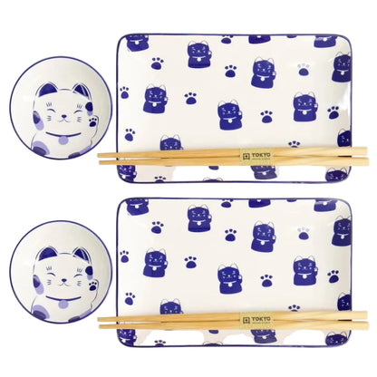 Tokyo Design Kawaii Sushiset Maneko blue - 2 personen